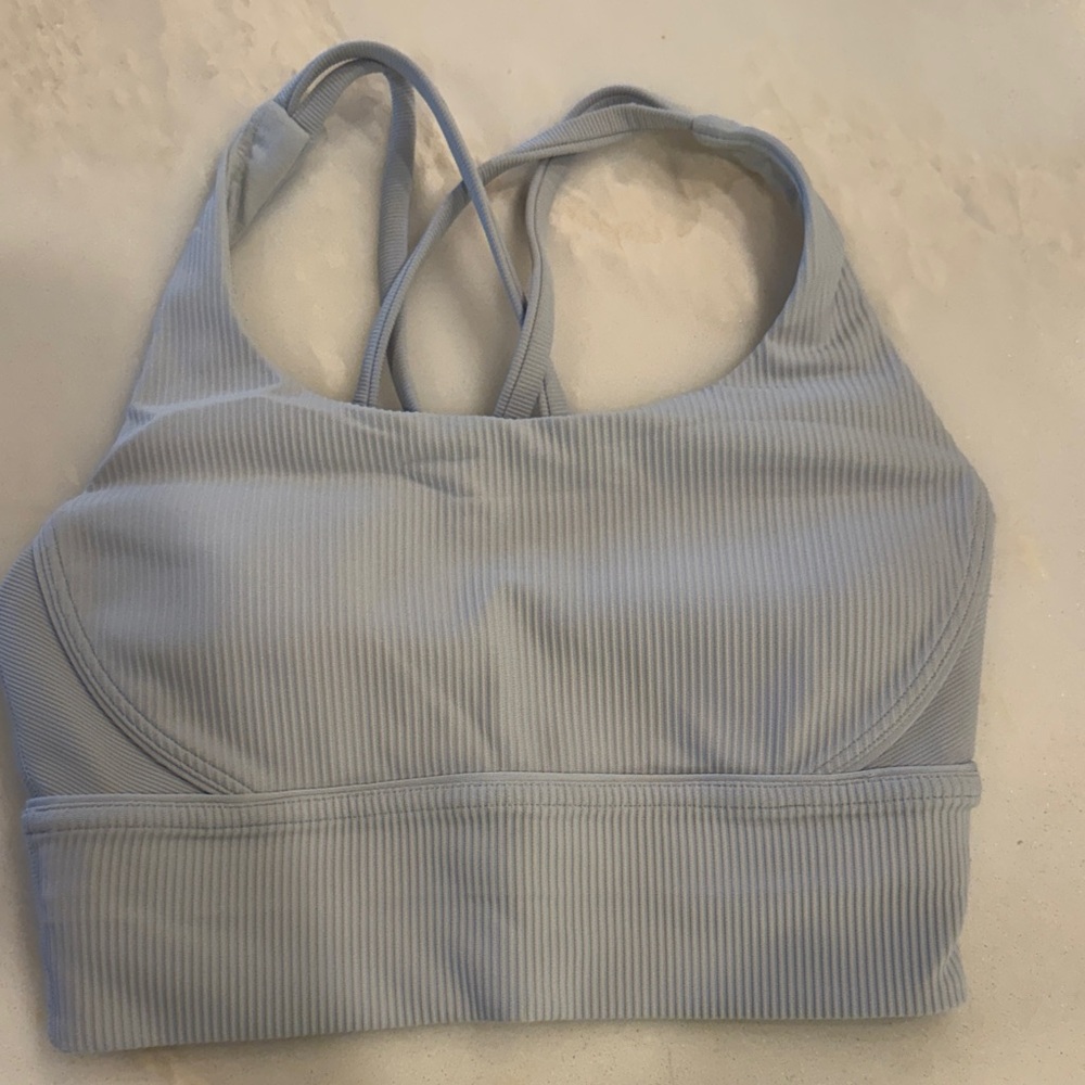 Lululemon Light Blue Ribbed Sports Bra